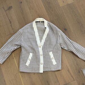 Make Cream and Purple and Brown Cardigan